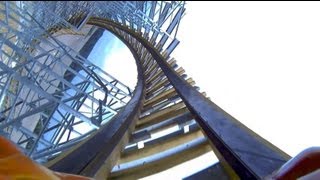 Hades 360 Looping Wooden Roller Coaster POV Mt Olympus Wisconsin Dells [upl. by Macomber]