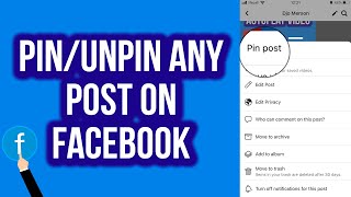 How to PinUnpin Any Post on Facebook on Phone [upl. by Latrell]