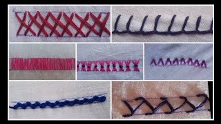 7 basic hand embroidery stitches hand embroidery New stitching new border design step by step [upl. by Marven]