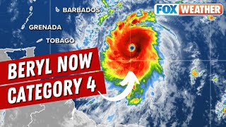 Beryl Rapidly Intensifies Into Atlantics Earliest Category 4 Hurricane On Record [upl. by Birmingham]