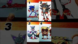 Who is the best Exe version drawing art shorts sonic spongebob [upl. by Leinahtan]