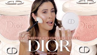 DIOR FOREVER COUTURE LUMINIZERS Review Swatches COMPARISONS Dior Highlighters Pink Glow  Coral Glow [upl. by Venita]