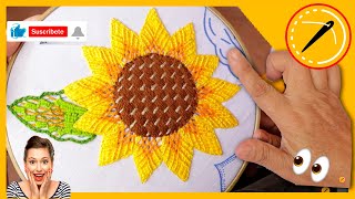 Puntada fácil para GIRASOL🌻 BORDADOS FACILES 181 [upl. by Reivax]