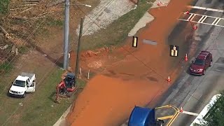 Potential water main break reported in Atlantas Adamsville neighborhood [upl. by Htebazileyram]