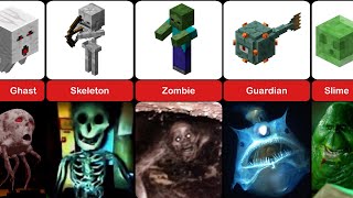 All Minecraft Mobs and Cursed Images – Comparison [upl. by Tadd]