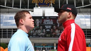 Canelo vs Yildirim faceoff in Miami today [upl. by Nedyarb]