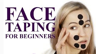 Face Taping for Beginners Kinesiology taping for Lifting Face [upl. by Ynohtnanhoj]