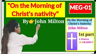 Poem quotOn the Morning of Christs Nativityquot by John Milton In hindiExplanation in hindiMEG01IGNOU [upl. by Marx220]