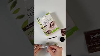 HOW TO CHANGE EYEBROW COLOR  Delia Eyebrow Expert HENNA Brow Powder Tint Black amp Brown 4g [upl. by Nylanej]