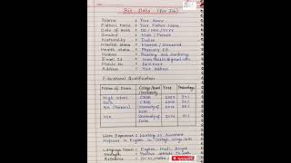 Biodata format l How to write biodata for job l how to write a CV l Curriculum vitae l Biodata [upl. by Aynosal960]