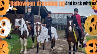 Halloween hack and dressing up the ponies MD equestrian [upl. by Refinne]