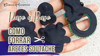 Como FORRAR ARETES EN SOUTACHE Paso a PasoTutorial SoutacheCrisanzAccesorios [upl. by Greenwell699]