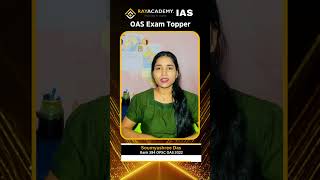 OAS Topper Soumyashree Das Rank 394 Student of Rayacademy IAS Call 7606024205 opsc oas [upl. by Salakcin619]