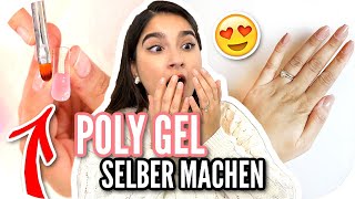 POLY GEL NÄGEL ZUHAUSE SELBER MACHEN 😱‼️ SUPER EASY  Sanny Kaur [upl. by Avram]