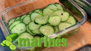 Concombre 🥒 mariné en vinaigre facile amp rapide  Pickles sans cuisson prêt en 2h  Recette  238 [upl. by Atilek]