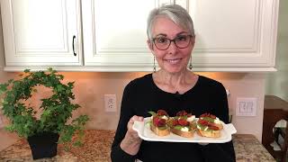 Crostini Appetizer w Burrata Cheese Pesto amp Oven Roasted Tomatoes [upl. by Aeki]