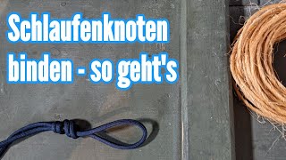 Schlaufenknoten binden Anleitung Chirurgenknoten machen Tutorial Knoten binden [upl. by Llenyaj]