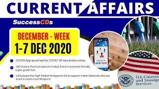 Latest Current Affairs December 2020 Week 1  Latest GK Quiz December 2020 Current Affairs MCQs [upl. by Skylar]