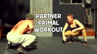 FUN Partner Primal Workout  20 Minute Bodyweight Follow Along [upl. by Nitsej224]