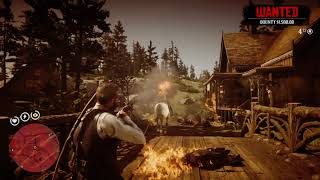 Red Dead Redemption 2  Arthur Demonstrates the Power of the Buckshot Incendiary Shells [upl. by Anihs730]