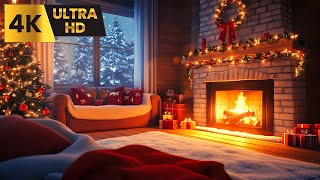 Merry Christmas 2024 🎄  Beautiful Fireplace Ambience for Relaxing Holiday Evenings [upl. by Marci]