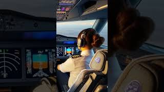 AIGenerated Woman Pilots Airbus A380 from the Cockpit [upl. by Ahseiuqal]