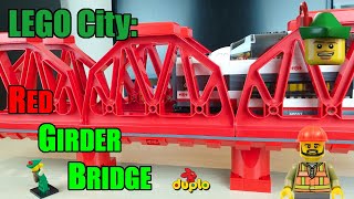 LEGO City  Red Girder Rail Bridge MOC Duplo 🌉🚆🏹 [upl. by Lurie23]