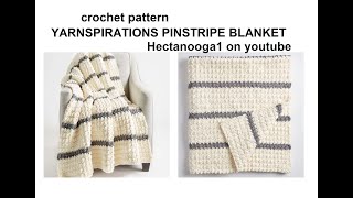 PINSTRIPE CROCHET BLANKET PATTERN yarnspirations baby blanket or lapghan [upl. by Dnalloh]