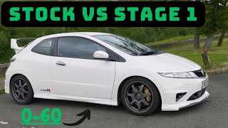 Honda Civic FN2 Type R 060 MPH  Stock vs Tuned [upl. by Mcneely]