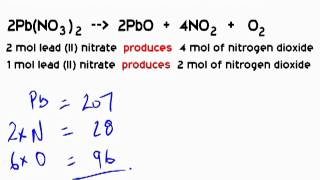 Reacting Mass Calculation Decomposition of Lead II Nitrate [upl. by Atinauq]