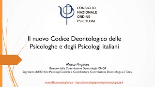 Il nuovo Codice Deontologico delle Psicologhe e degli Psicologi italiani [upl. by Ger]