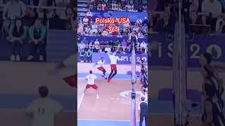 Poland usa 32 in france paris volleyball sport shortvideo short semifinal super power [upl. by Unam]