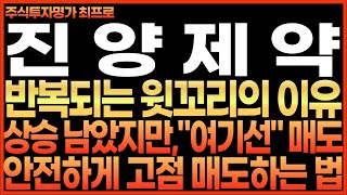 진양제약 주가전망 반복되는 윗꼬리의 이유 상승 남았지만 quot여기선quot 매도 안전하게 고점 매도 하는 법 최프로 [upl. by Olshausen]