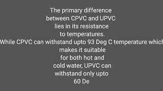 PIPE FITTING UPVC VS CPVC [upl. by Jael515]