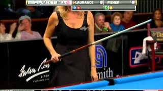 031812 WPBA Masters  Final rack 1 Allison Fisher vs Ewa Mataya Laurance Billiard HD [upl. by Neehar]