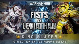 Imperial Fists Space Marines vs Leviathan Tyranids Warhammer 40K Battle Report 10th Edition 2000pts [upl. by Meridith]