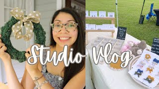 Studio Vlog  market flop making silver rings and crochet bobble wreaths [upl. by Durer589]