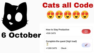 Cats How to Stay Productive Code 6 October Cats hidden code 7 October Cats hidden code [upl. by Moises]