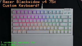 Razer Blackwidow v4 75 White edition Review Disassembly Modding and Sound tests [upl. by Magdalene]