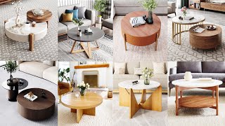 100 Wooden Round Coffee Table Design 2024  Living Room Tea Table  Walnut Coffee Table Sofa Table [upl. by Eytak855]