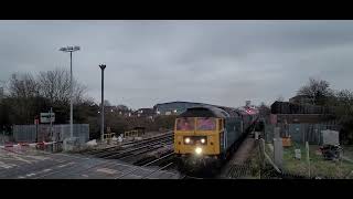 47749 city of Truro and 57305 pass mount pleasant level crossing on 5Q58 280124 [upl. by Melinda209]