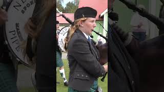 Newtonhill Pipe Band playing on the march outside Pavilion during 2023 Braemar Gathering shorts [upl. by Schaumberger423]