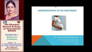 CARDIOMYOPATHY IN THE PARTURIENT Dr Indrani Hemantkumar [upl. by Euqinehs]