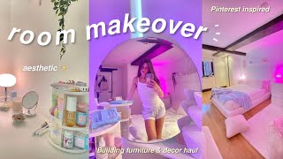 EXTREME ROOM MAKEOVER  TOUR aestheticpinterest inspired [upl. by Atis]