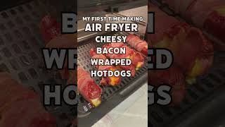 First Time MakingAir Fryer Cheesy Bacon Wrapped Hotdogs airfryer carnivore whatieatinaday new [upl. by Tayler]