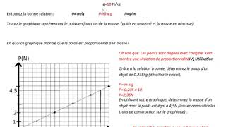 correction TP poids et masse [upl. by Dulla]