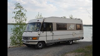 Hymer B644 Baujahr 1992 mit Fahrradträger Anhängerkupplung Solar Klimagerät TV und Tresor [upl. by Elfstan]