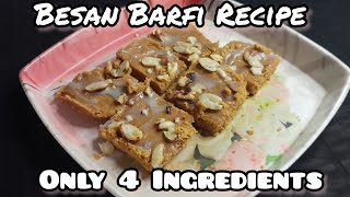 बेसन की बर्फी बनाने का आसान तरीका  Easy Besan Barfi Recipe in Hindi viralvideo besankiburfi [upl. by Anoirb235]