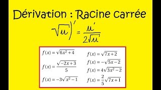 DérivationRacine carrée et composée Racine de U 10 exemples simples [upl. by Manwell982]