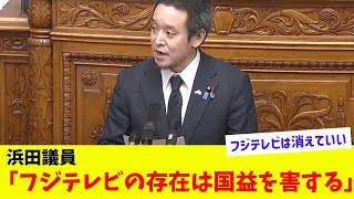 【衝撃】浜田議員「フジテレビの放送免許取り消しの提案を検討する」 [upl. by Nomad226]